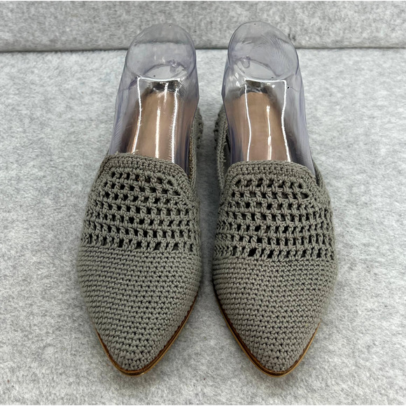 Mi.Im Crochet Woven Slip-On Mule Flat Shoe, point toe-Clog -Gray -Women size 7 - Picture 4 of 12